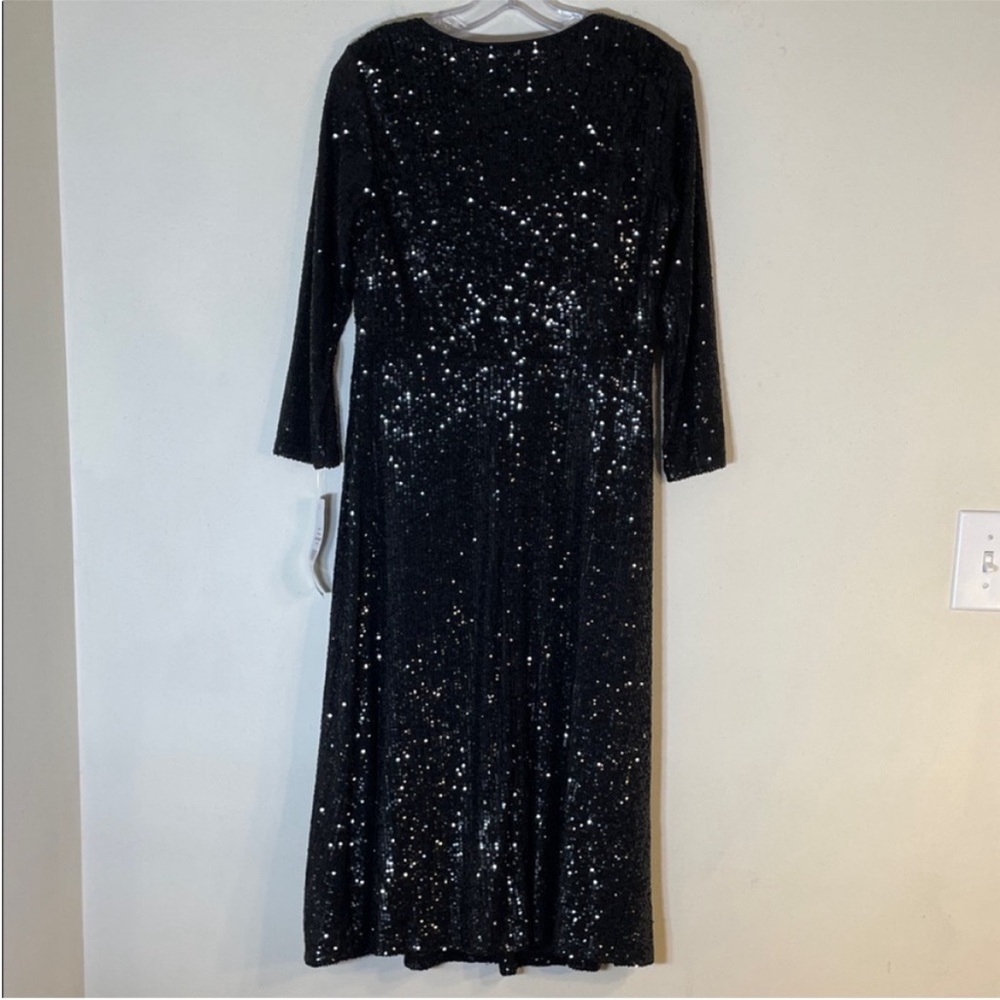 MSK Black Sequin A-Line Midi Dress. Small. NWT. - Picture 12 of 14